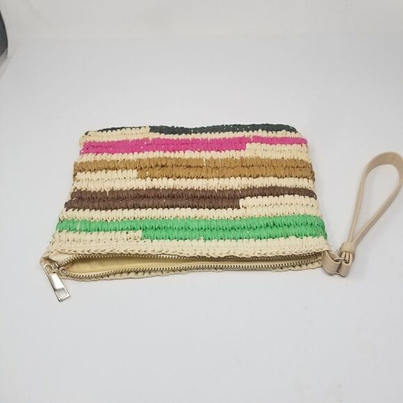 NWOT. Retro straw style wristlet bag. Multicolor rattan, straw. - Picture 5 of 10